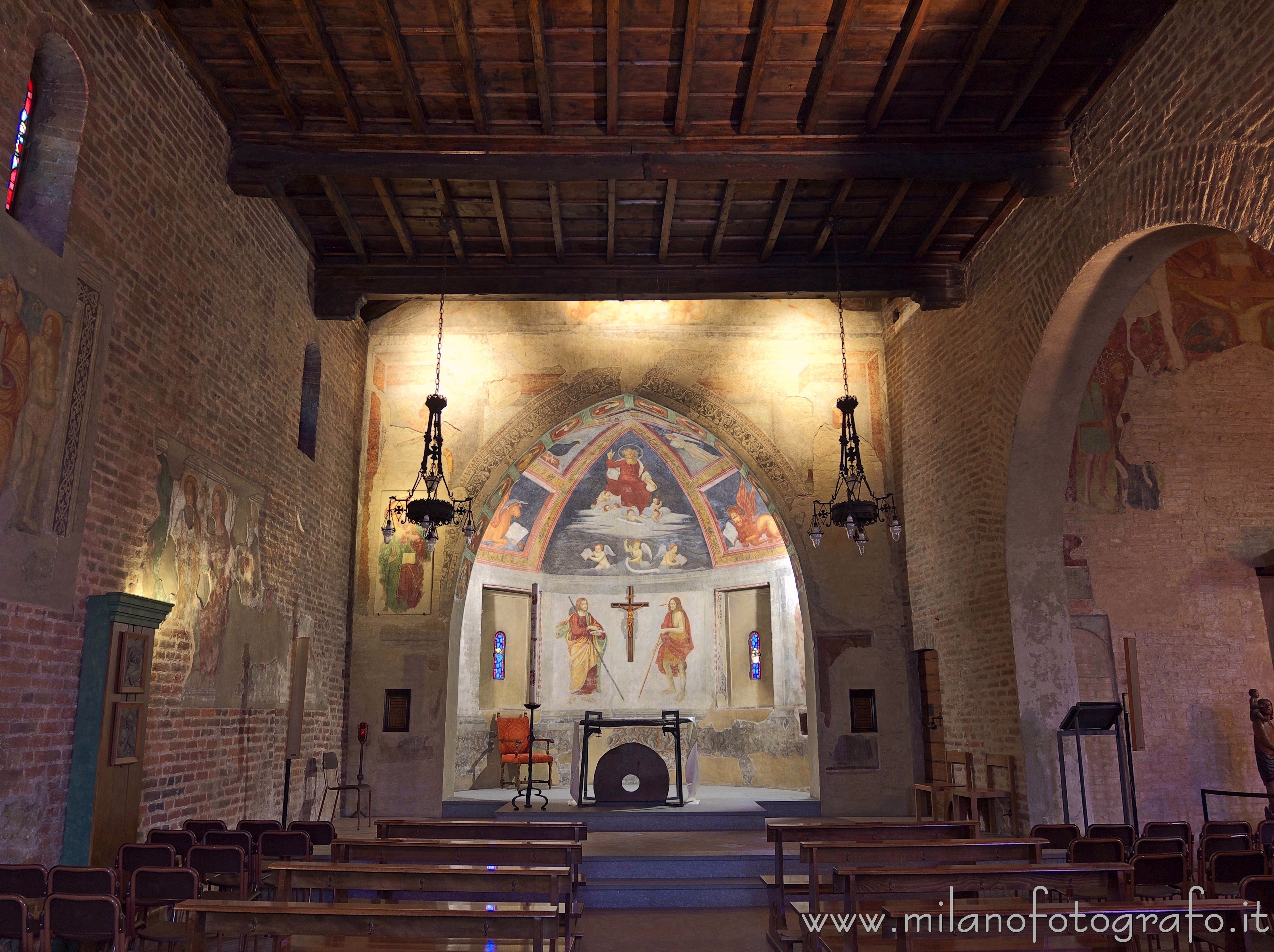 Milan (Italy) - Left nave of the vault of the left apse of the Church of San Cristoforo at the Naviglio